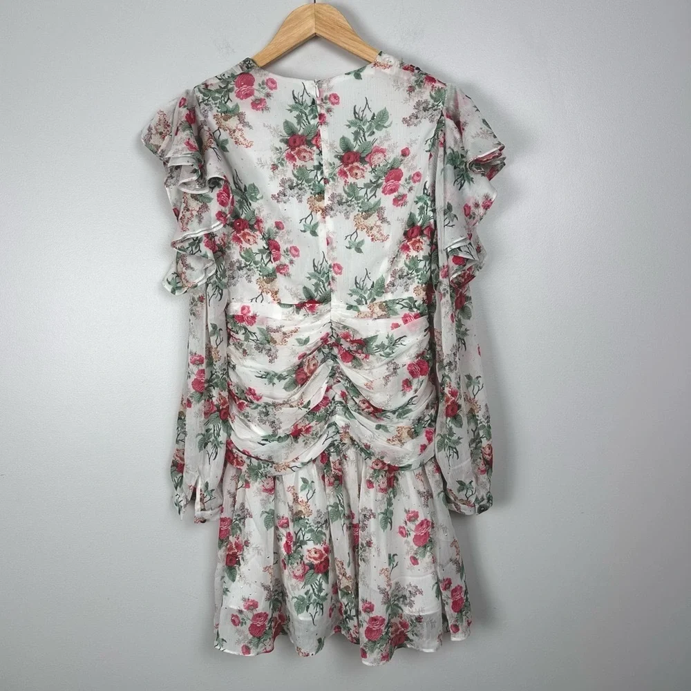 BEULAH London Floral Ruched Mini Dress - Picture 5 of 8